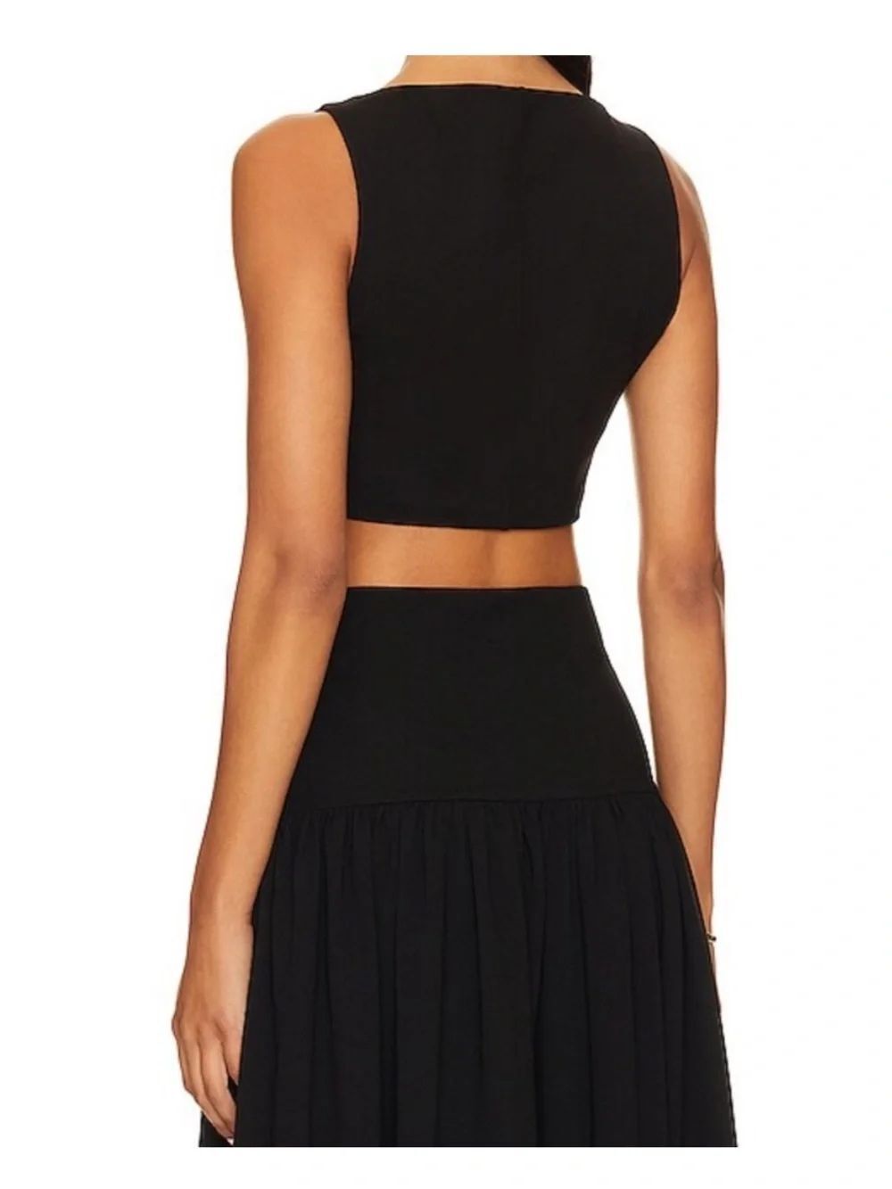 L'ACADEMIE Alexei Midi Skirt in Black - Picture 3 of 6
